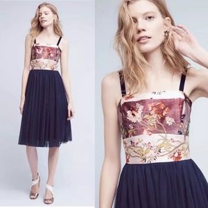 NWT ANTHROPOLOGIE TULLE SKIRT FLORAL BROCADE DRESS